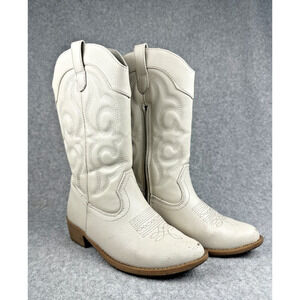 Cat & Jack Kids' Montana Western Boots Ivory Size 2 Used